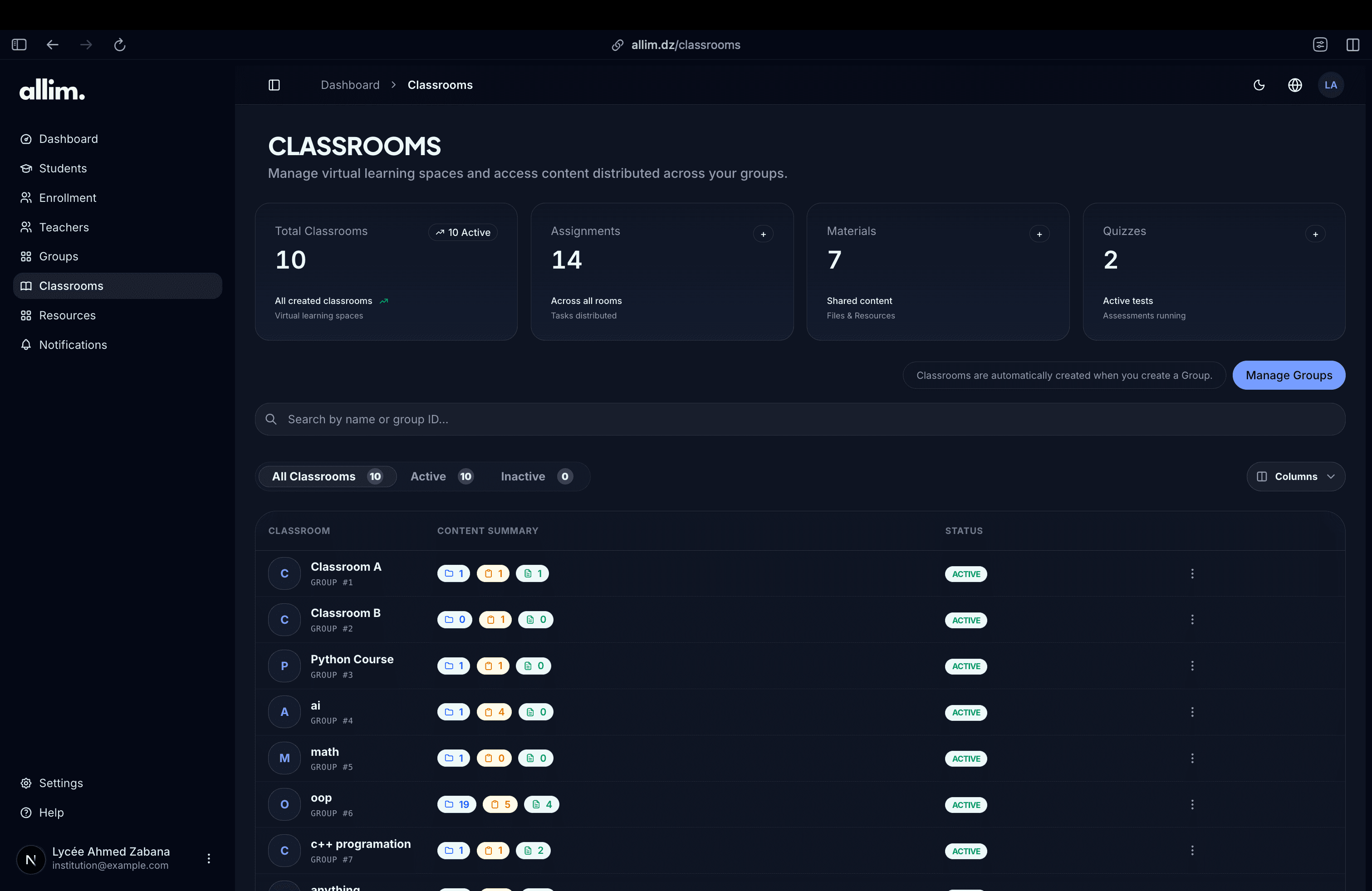 Classrooms